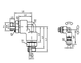 DG 208-R 90°滾珠軸承雙旋轉接頭、PARKER接頭、PARKER卡套接頭