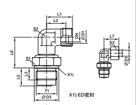 DVWE-R 90°滑動軸承旋轉接頭、PARKER接頭、PARKER卡套接頭